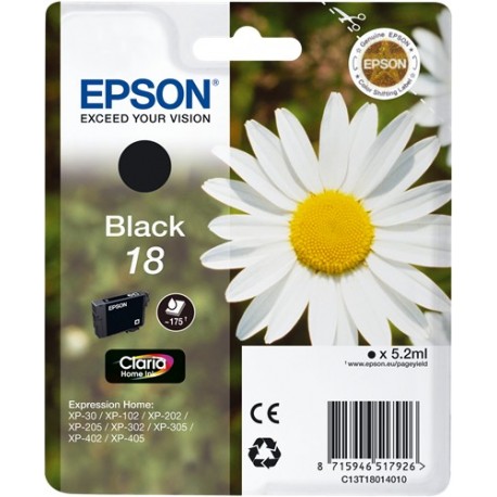 TINTA EPSON 18 - CARTUCHO EPSON T1801 - ORIGINAL BLACK 175 PAGINAS
