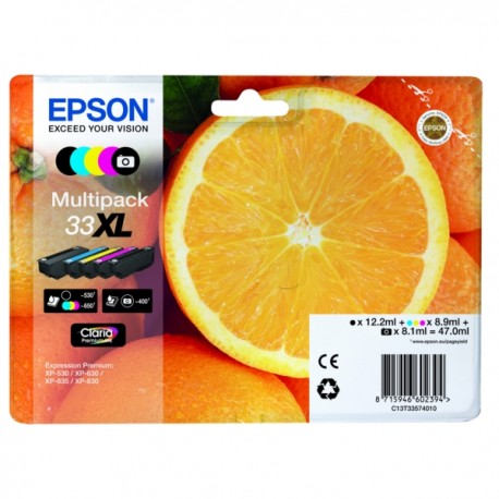 TINTA EPSON 33XL - CARTUCHO EPSON T3357 - ORIGINAL MULTIPACK 5 CARTUCHOS