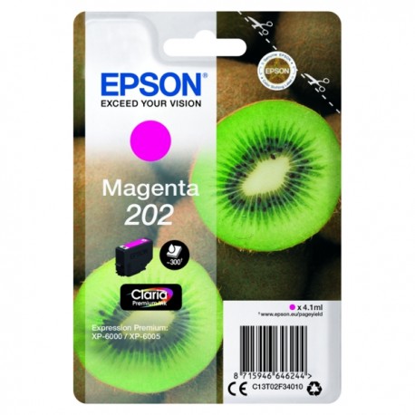 TINTA EPSON 202 - CARTUCHO EPSON T02F3 - ORIGINAL MAGENTA 300 PAGINAS