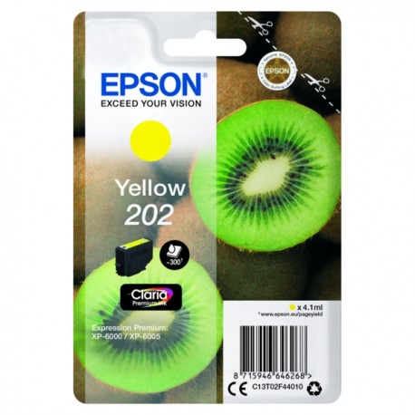 TINTA EPSON 202 - CARTUCHO EPSON T02F4 - ORIGINAL YELLOW 300 PAGINAS